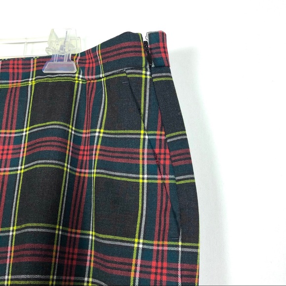 J Crew Martie Wool Pants Steward Plaid Red Black - Picture 3 of 8